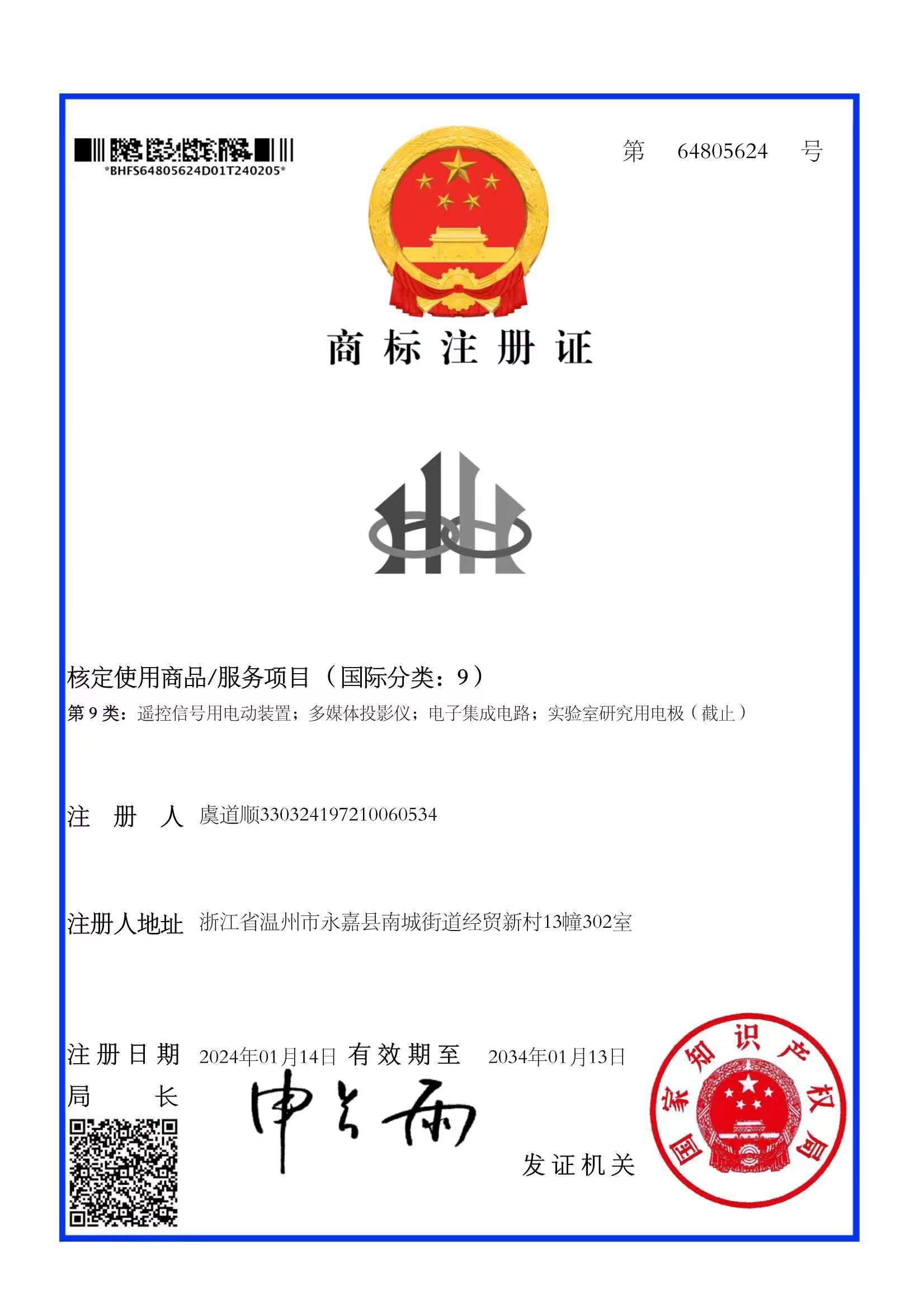 商标证书